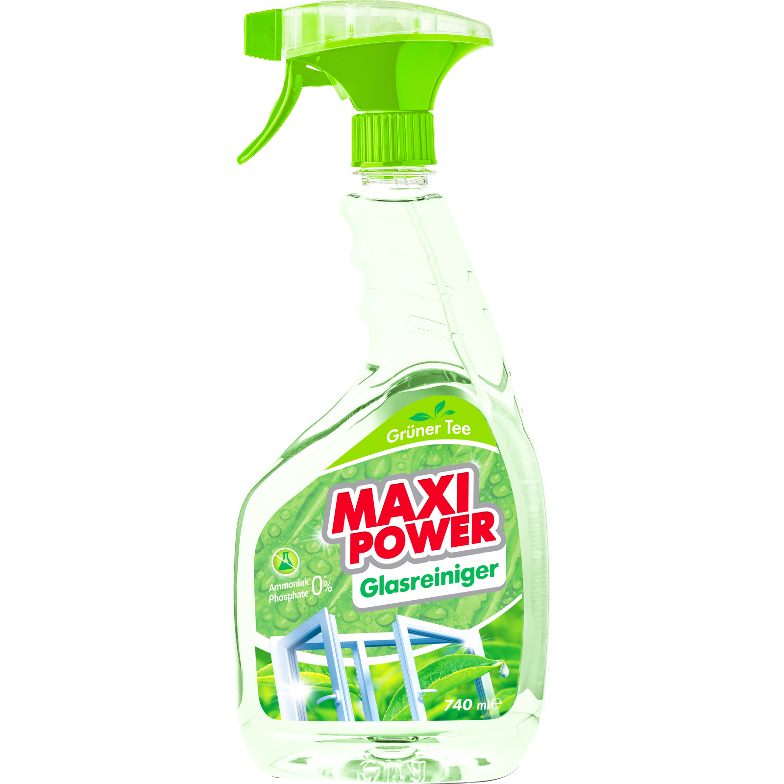 Засіб для миття скла Maxi Power Зелений чай 740 мл (4823098410775)