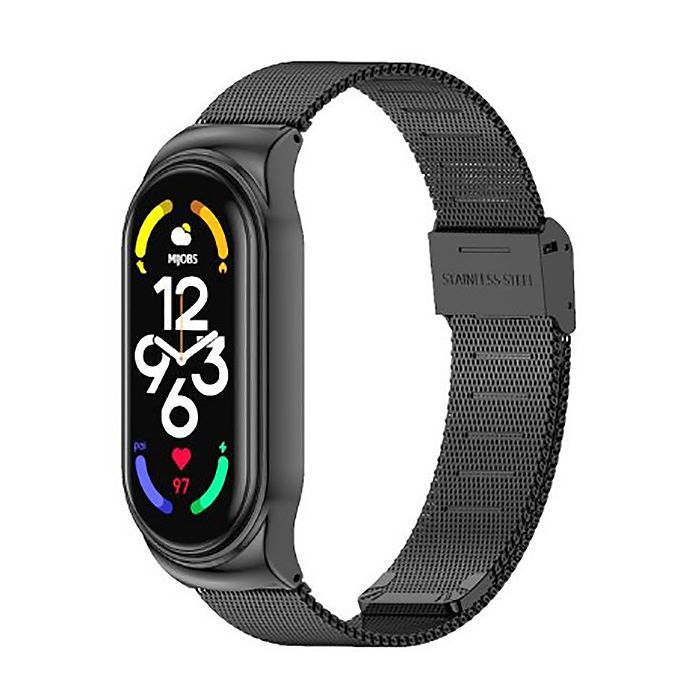 Ремешок для фитнес браслета BeCover Metal для Xiaomi Mi Smart Band 7 Black (707493)