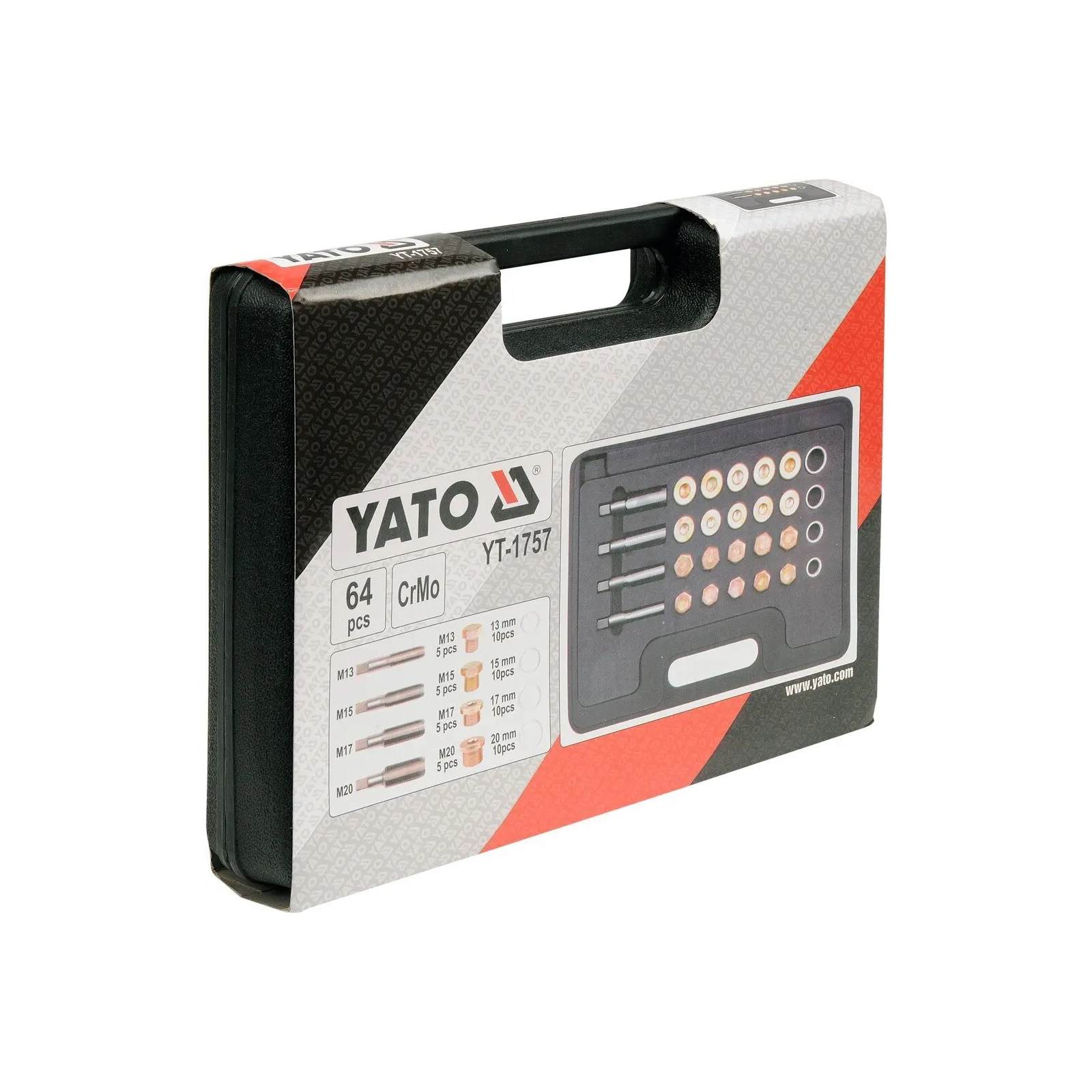 Набір інструментів Yato для ремонту зливних пробок M13, M15, M17, M20 (YT-1757) зображення 2