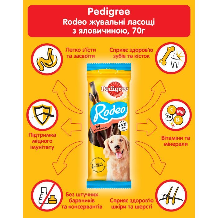 Лакомство для собак Pedigree Rodeo для чистки зубов 70 г (4008429090110) изображение 5