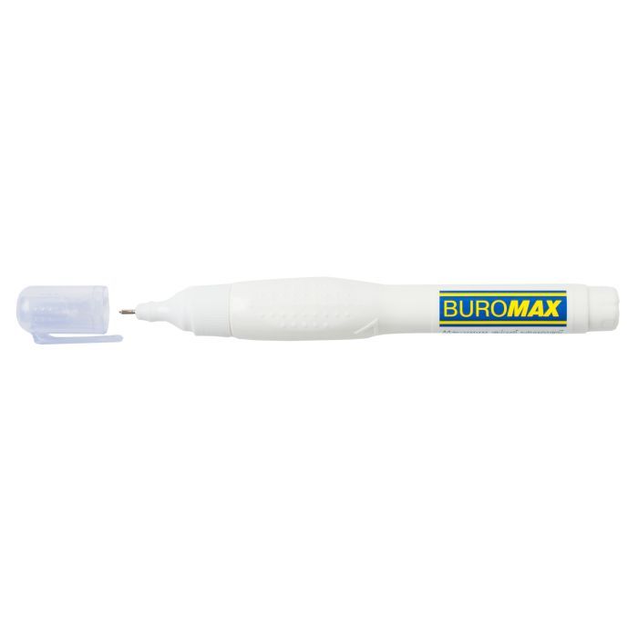 Корректор Buromax ручка 12 мл , спиртовая основа, металлический наконечник (BM.1034)
