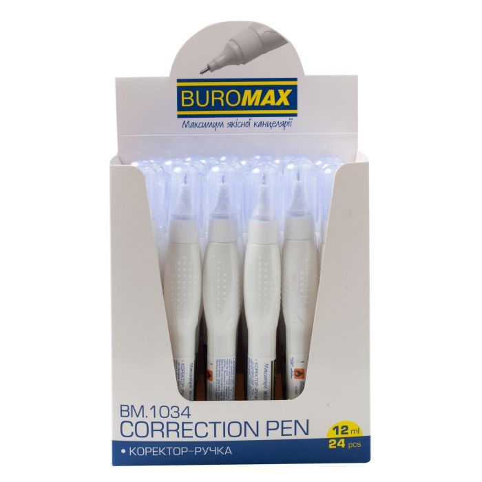 Корректор Buromax ручка 12 мл , спиртовая основа, металлический наконечник (BM.1034) изображение 3
