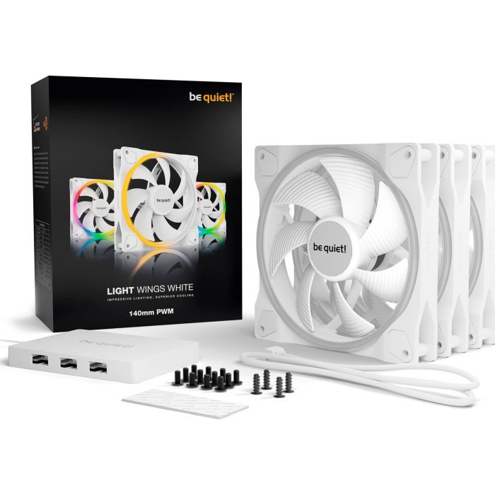 Кулер до корпусу Be quiet! Light Wings White 140mm PWM (BL102) зображення 5