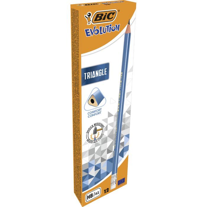 Карандаш графитный Bic Evolution Triangle НВ 2 мм с резинкой (bc964849) изображение 2