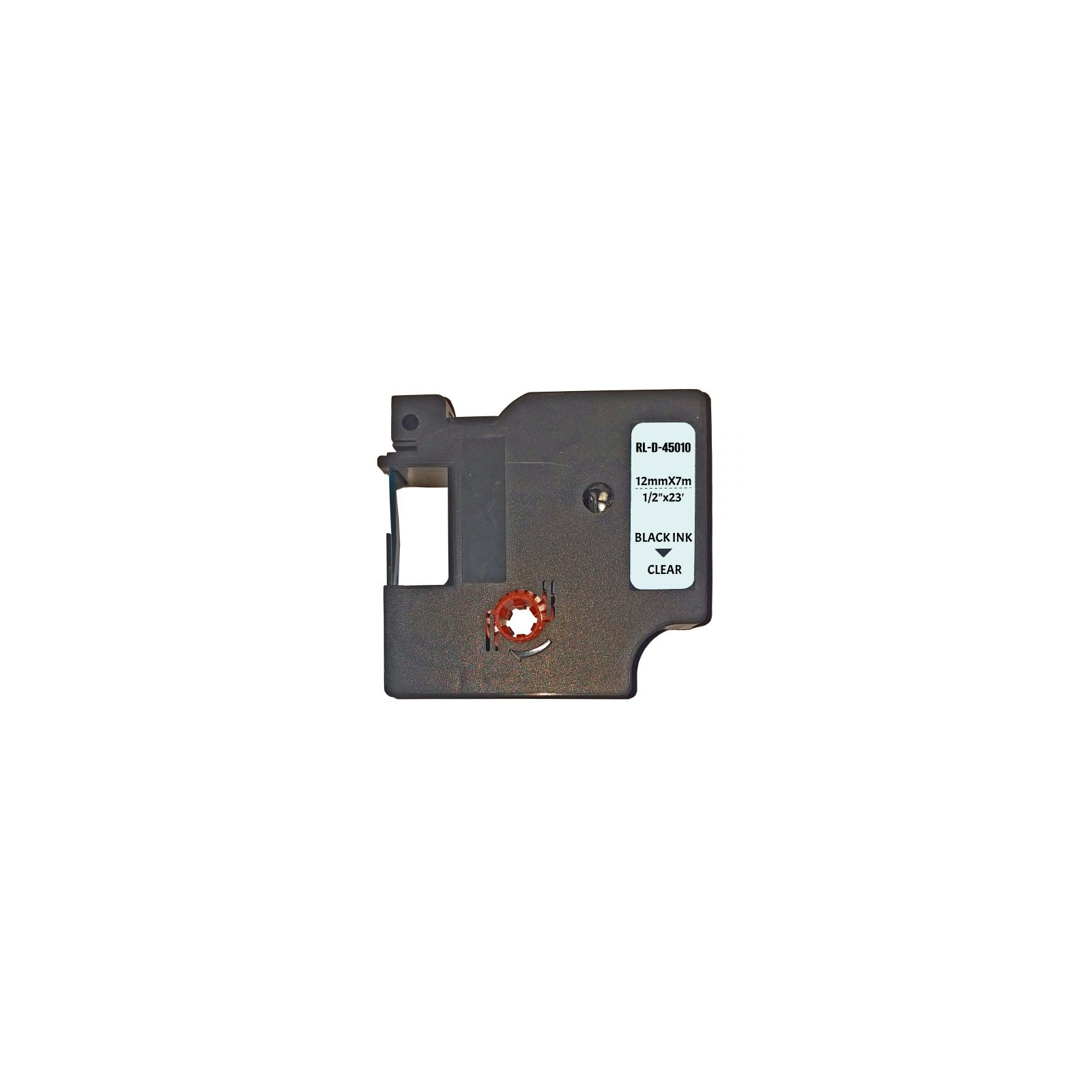 Лента для принтера этикеток UKRMARK D-45010P-BK/CL, совместима с DYMO 45010 / S0720500, для серии D1. 12мм х 7м. black on transparen (D-45010P-BK/CL)
