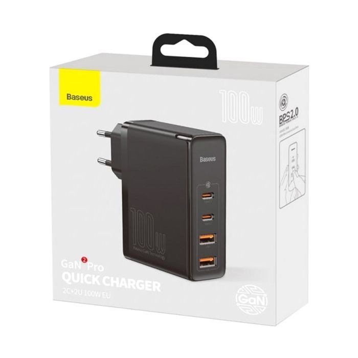 Зарядное устройство Baseus 2xUSB 100W GaN (2xUSB-C+2xUSB-A) black (CCGAN2P-L01) изображение 7