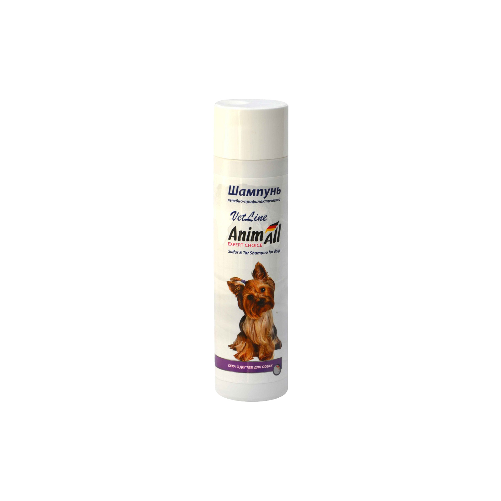 Шампунь для тварин AnimAll Ветлайн із сіркою та дьогтем для собак 250 мл (4820220811356)