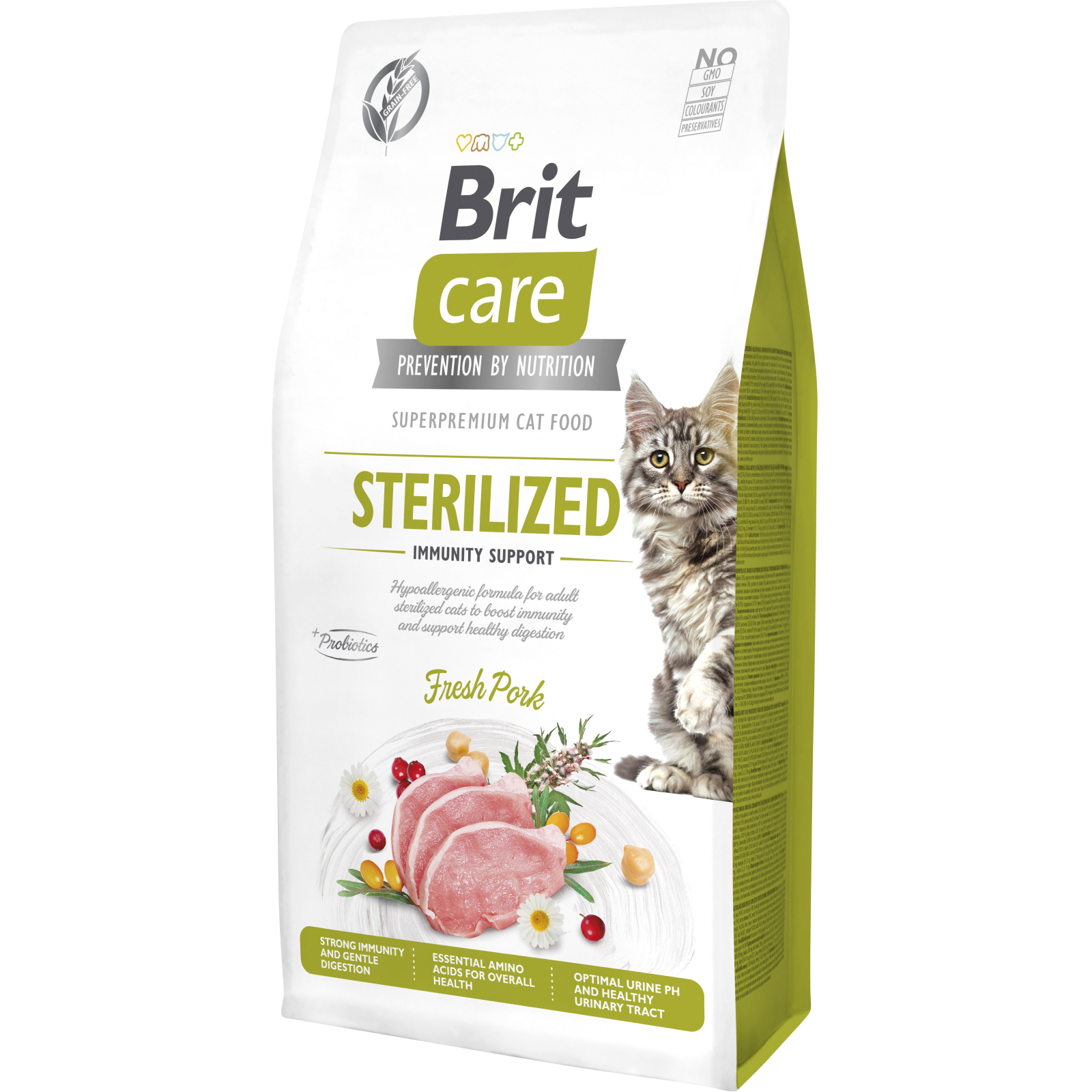 Сухой корм для кошек Brit Care Cat GF Sterilized Immunity Support со свининой 7 кг (8595602565085)