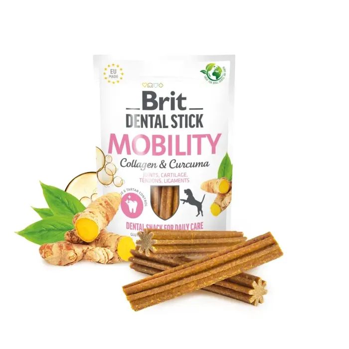 Ласощі для собак Brit Dental Stick Mobility колаген та куркума 251 г (8595602564361) зображення 3