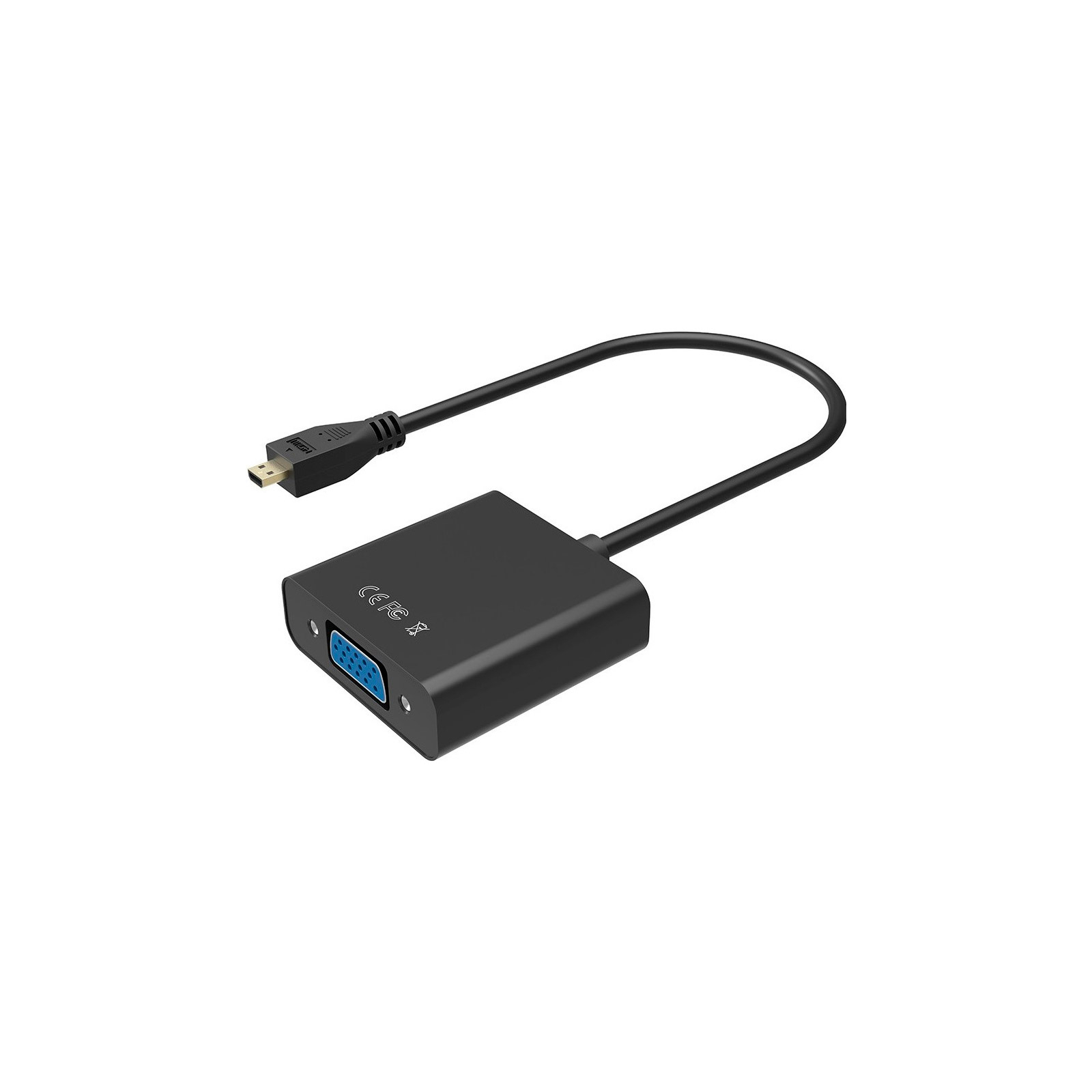 Переходник micro HDMI M to VGA F 0.3m 4K/2K Black Voltronic (YT-C-mcHDMI(M)/VGA(F)-B)