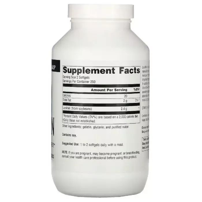 Амінокислота Source Naturals Лецитин, 1200мг, Lecithin, 500 желатинових капсул (SN0618) зображення 2