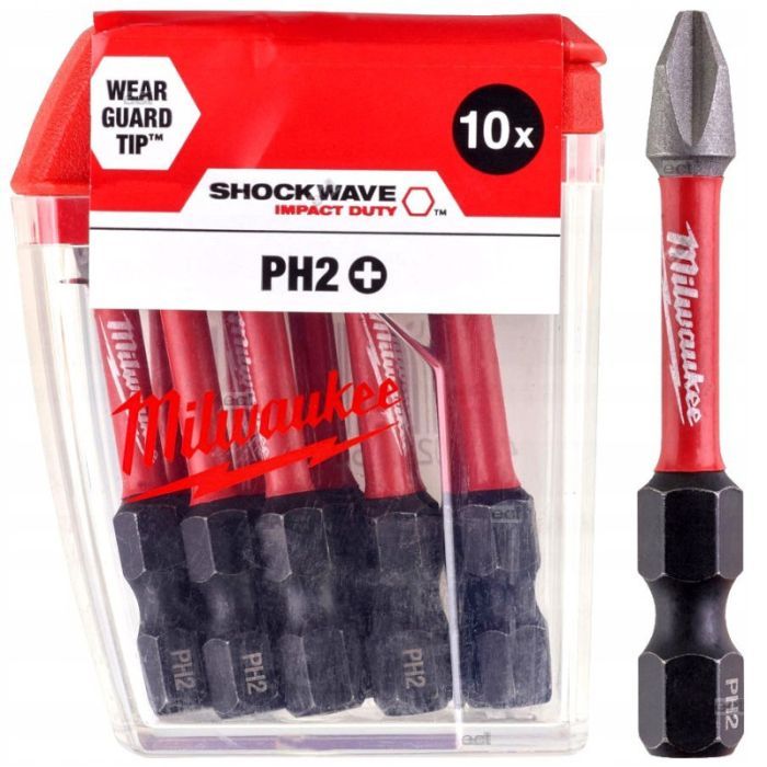 Набор бит Milwaukee SHOCKWAVE, PH2, 50мм, 10шт (4932430855) изображение 3