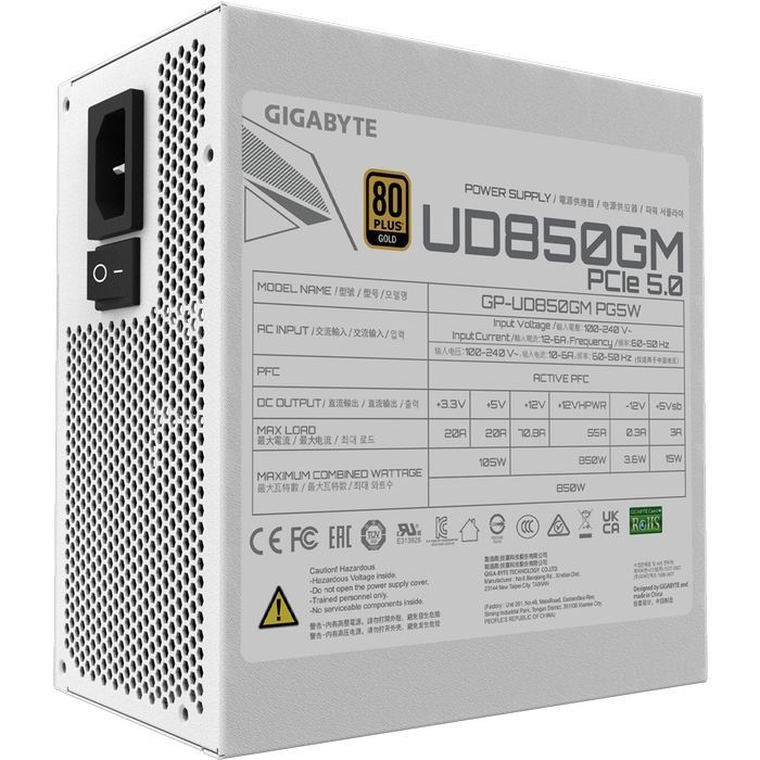 Блок питания GIGABYTE 850W (UD850GM PG5W) изображение 2