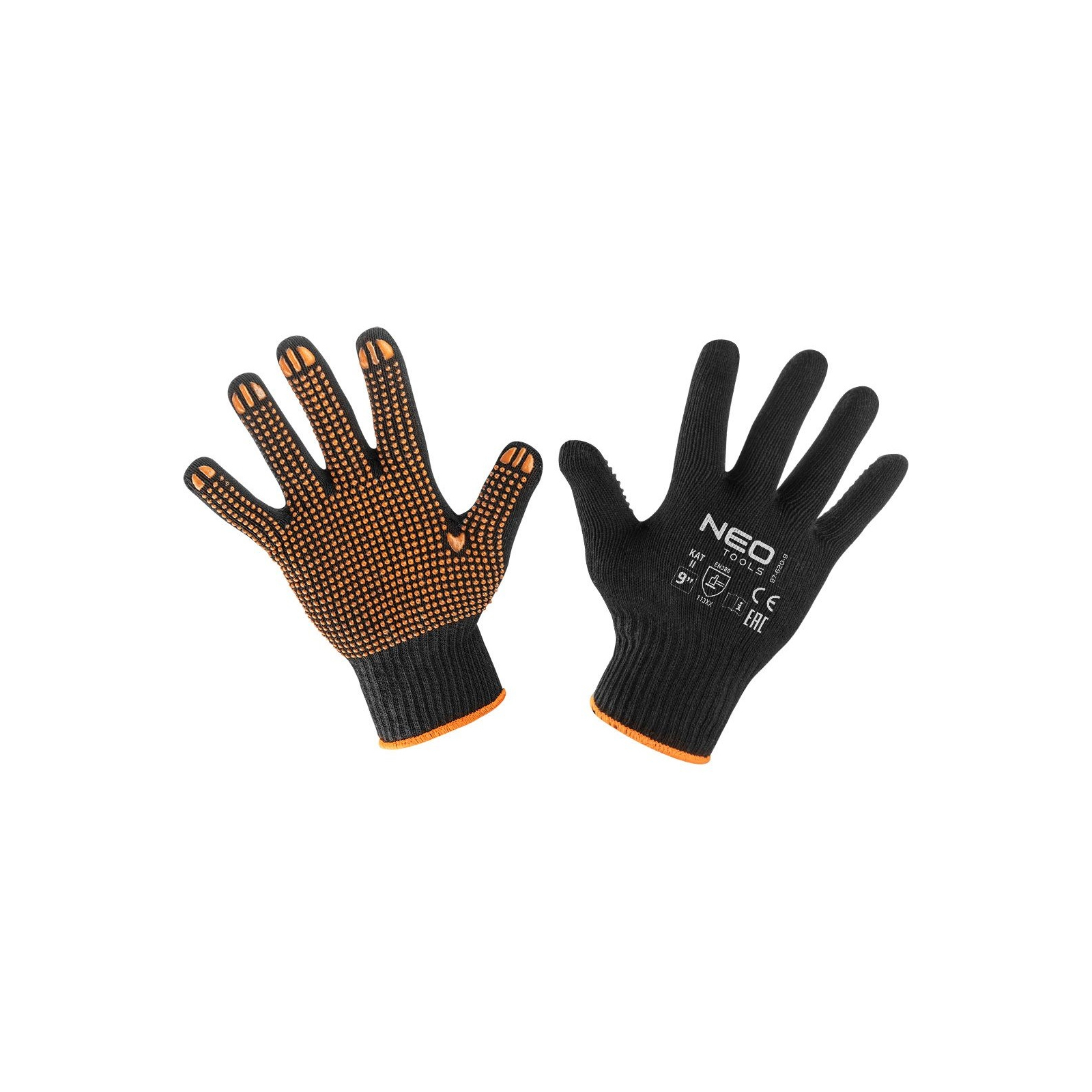 Захисні рукавиці Neo Tools бавовна та поліестер, пунктир, р. 9 (97-620-9)