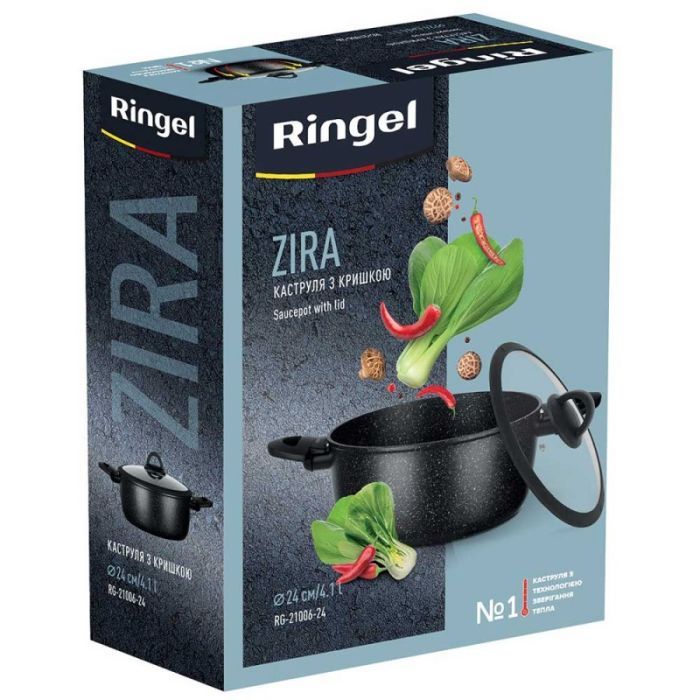 Кастрюля Ringel Zira з кришкою низька 4.1 л (RG-21006-24) изображение 6