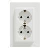 Розетка Schneider Electric ASFORA с заземлением двойная белая 16А (EPH9900121)