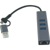 Концентратор USB 3.0 Type-C/Type-A to RJ45 Gigabit Lan, 3*USB 3.0, cable 13 cm Dynamode (DM-AD-GLAN-U3) зображення 2