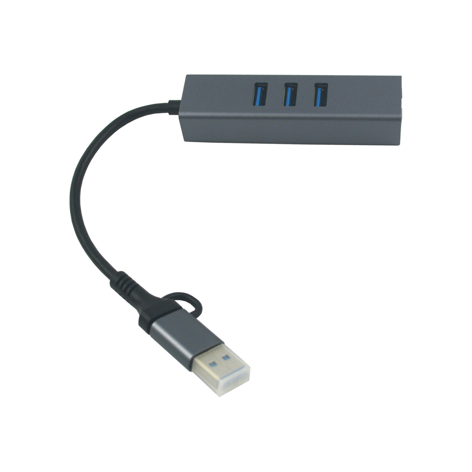 Концентратор USB 3.0 Type-C/Type-A to RJ45 Gigabit Lan, 3*USB 3.0, cable 13 cm Dynamode (DM-AD-GLAN-U3) зображення 3