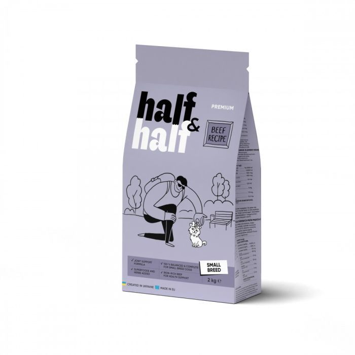 Сухий корм для собак Half&Half для маленьких порід з яловичиною 12 кг (4820261920734)