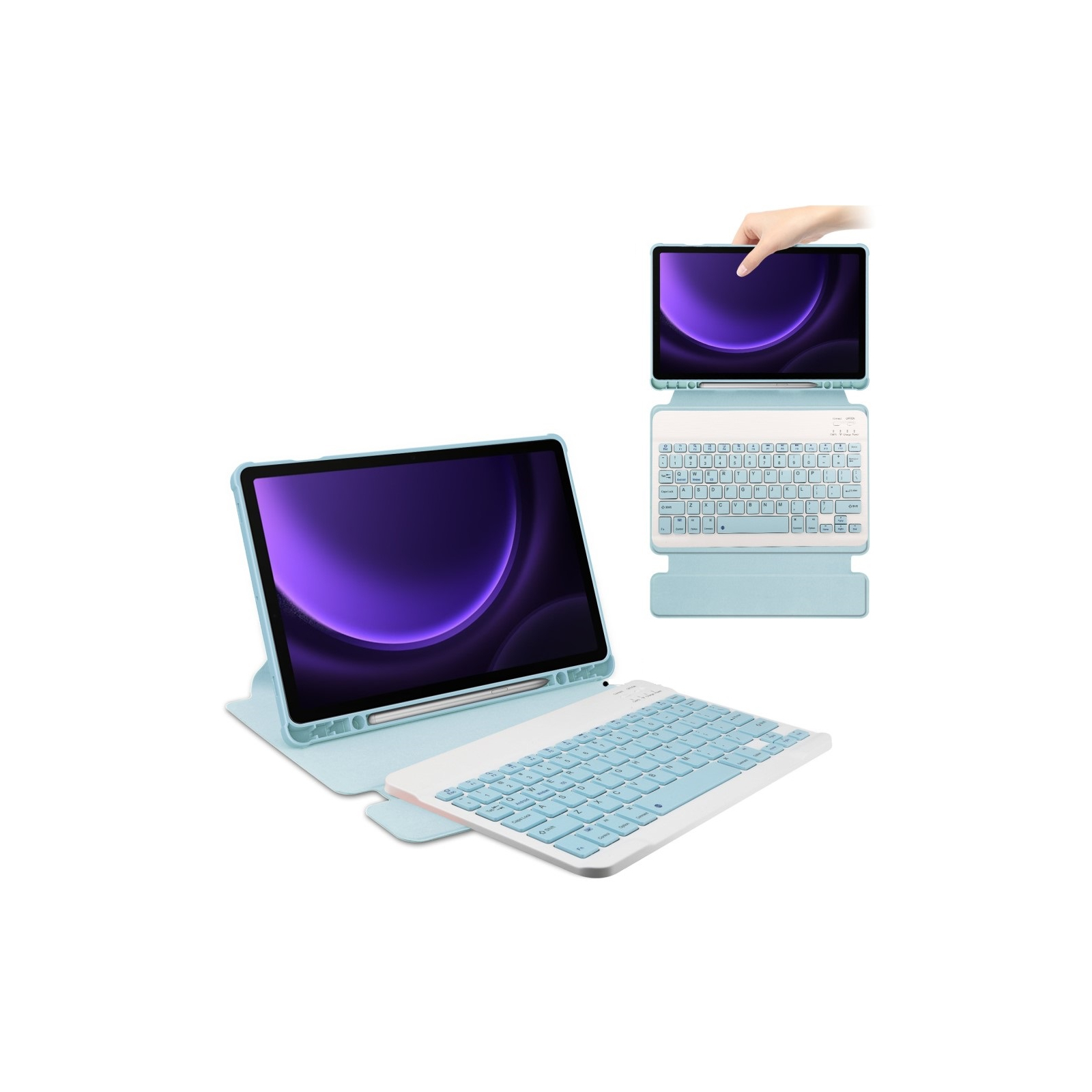 Чехол для планшета BeCover Keyboard 360° Rotatable Samsung Tab S9 (SM-X710/SM-X716)/S9 FE (SM-X510/SM-X516B) 11.0" Dark Gre (710428) изображение 4