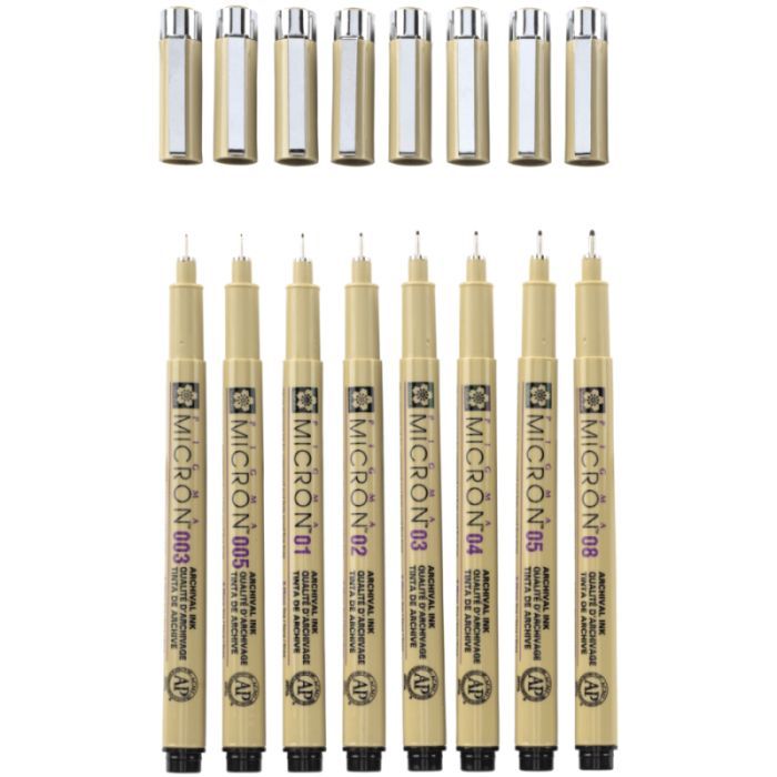 Лайнер Sakura Набор Pigma Micron 8 шт, Черный (8712079459536) изображение 3