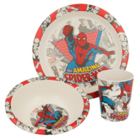 Фото - Детская посуда Stor Набір дитячого посуду  Spiderman - Comic, Bamboo Set  (01275)