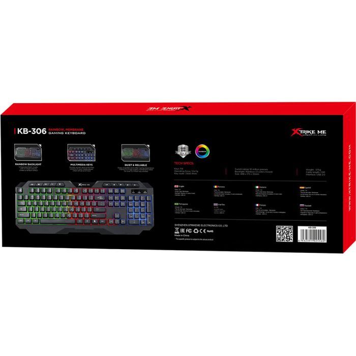 Клавіатура Xtrike ME KB-306 LED USB UA Black (KB-306UA) зображення 8