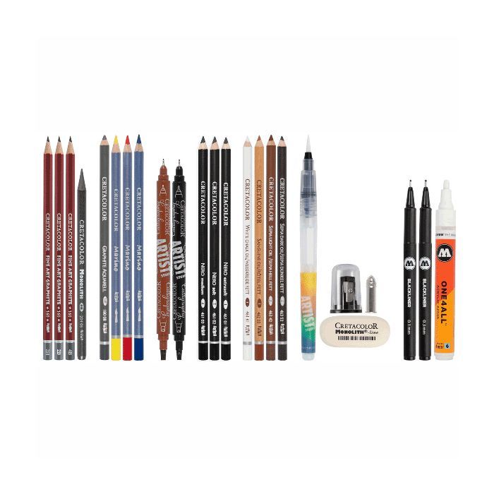 Художественный набор Cretacolor URBAN SKETCHING 24 предмета, металлический пенал (9014400301989) изображение 3