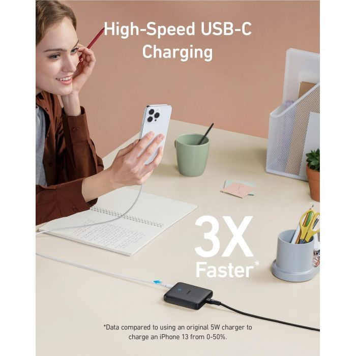 Зарядний пристрій Anker PowerPort 543 Atom III Slim 4 - 65W 22xUSB-C PIQ3.0 (A2046G12) зображення 6