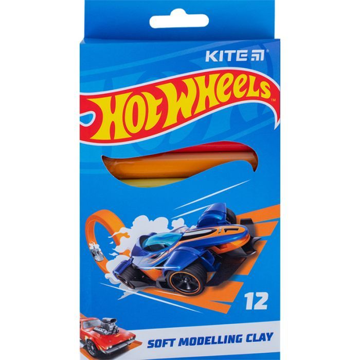 Пластилин Kite Hot Wheels восковой, 12 цветов, 200 г (HW23-086)