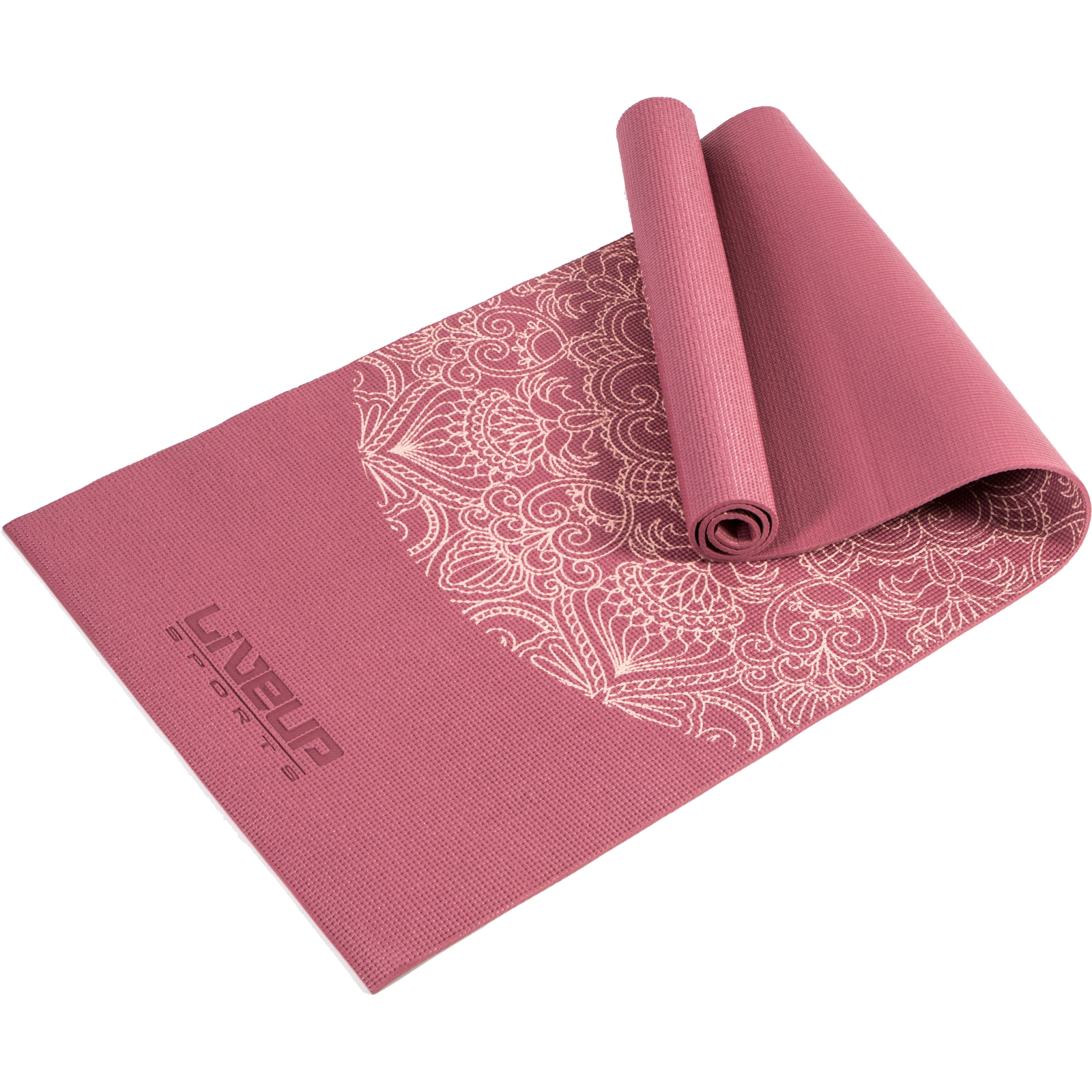 Килимок для йоги LiveUp Yoga Mat з принтом Уні 173 х 61 х 0,6 см Фіолетовий (LS3231C-06r)
