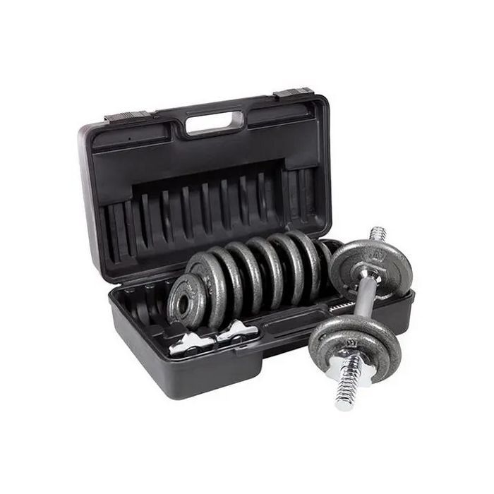 Гантельный набор LiveUp Dumbell Set у кейсі чорний 2х7,5кг LS2322B-15KGS (6951376139303)