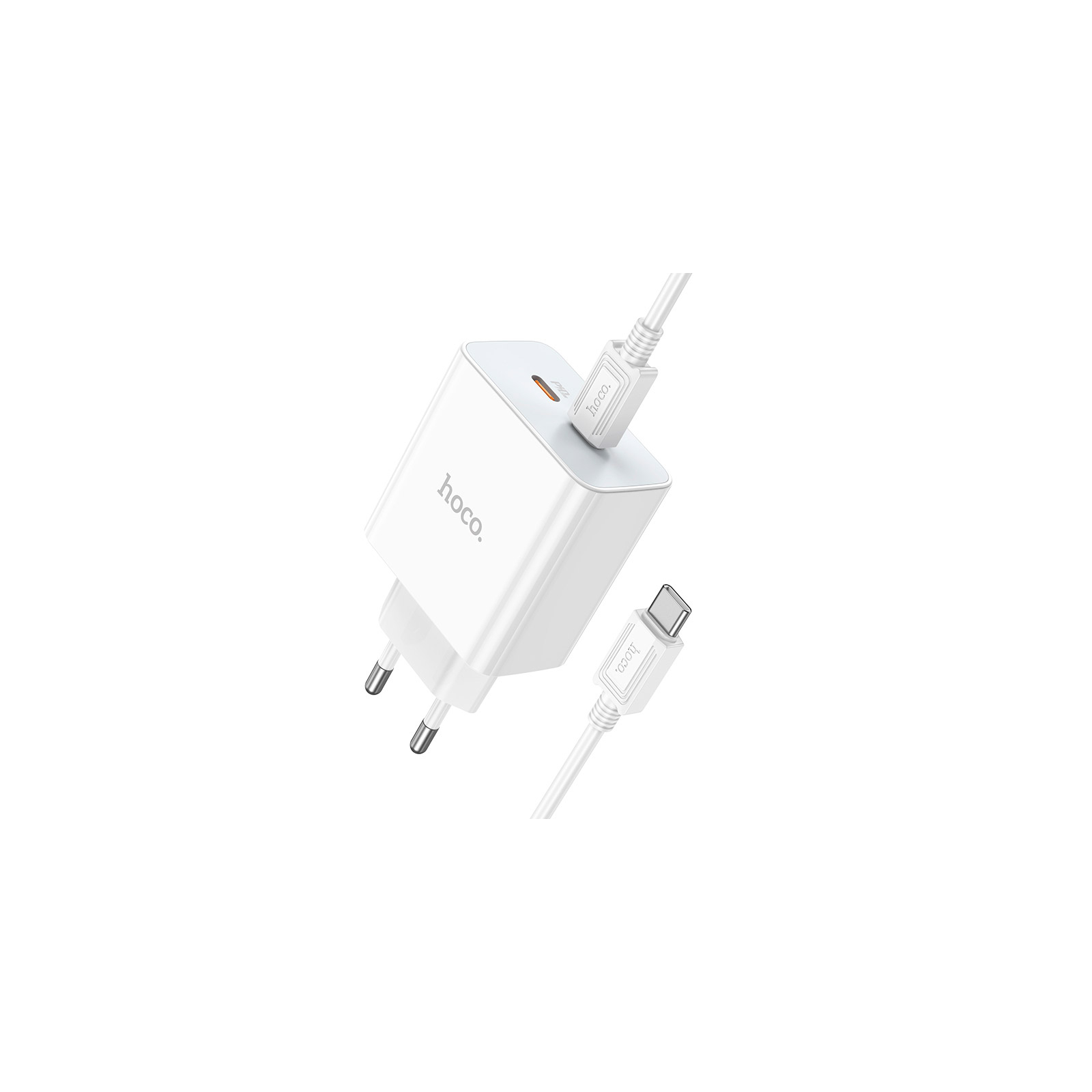 Зарядное устройство HOCO C108A charger set(C to C) White (6931474784452) изображение 2