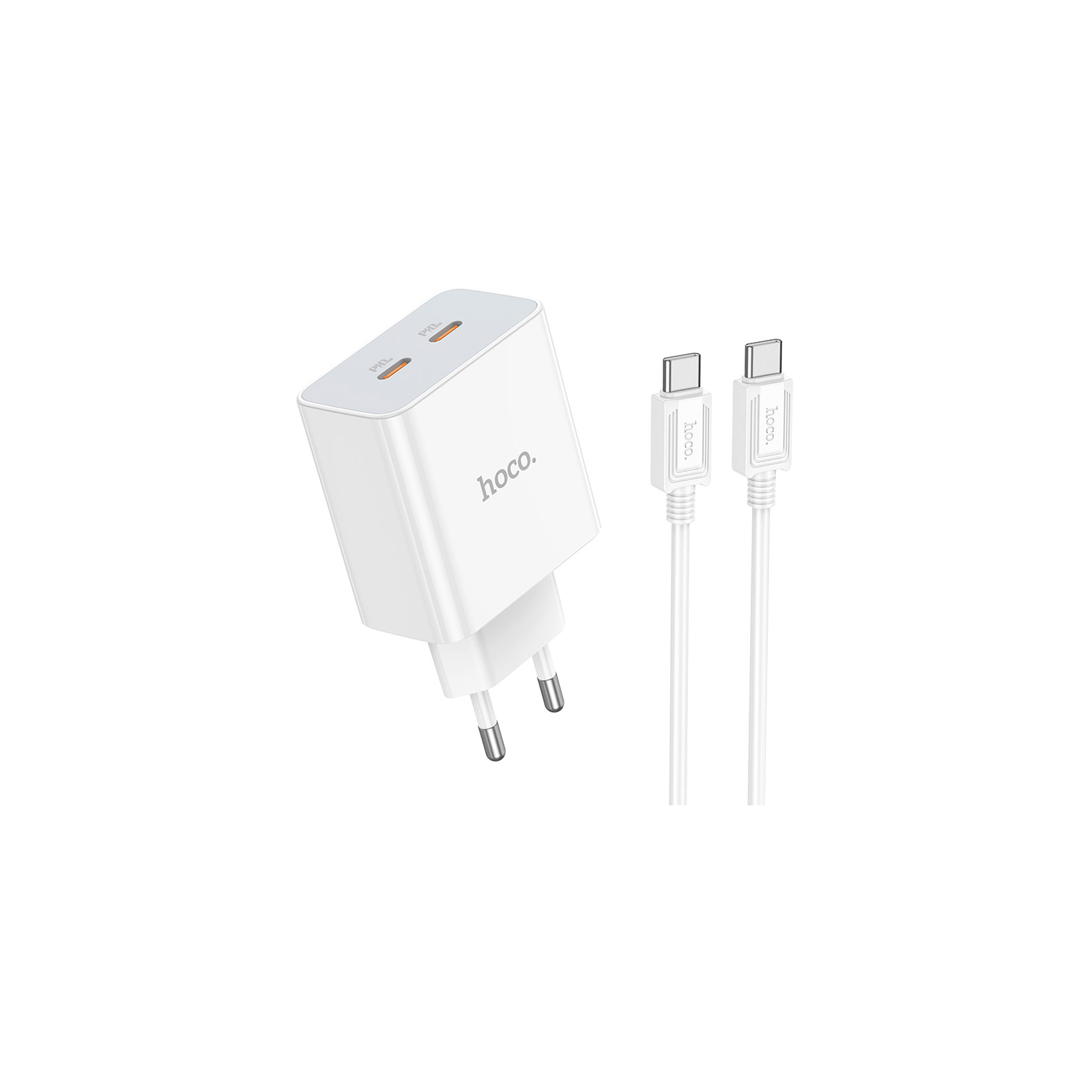 Зарядное устройство HOCO C108A charger set(C to C) White (6931474784452)