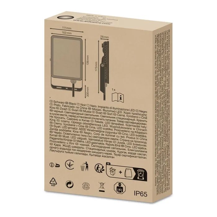 Прожектор LEDVANCE FL ESSENTIAL 20W 840 BK IP65 (4058075768017) изображение 7