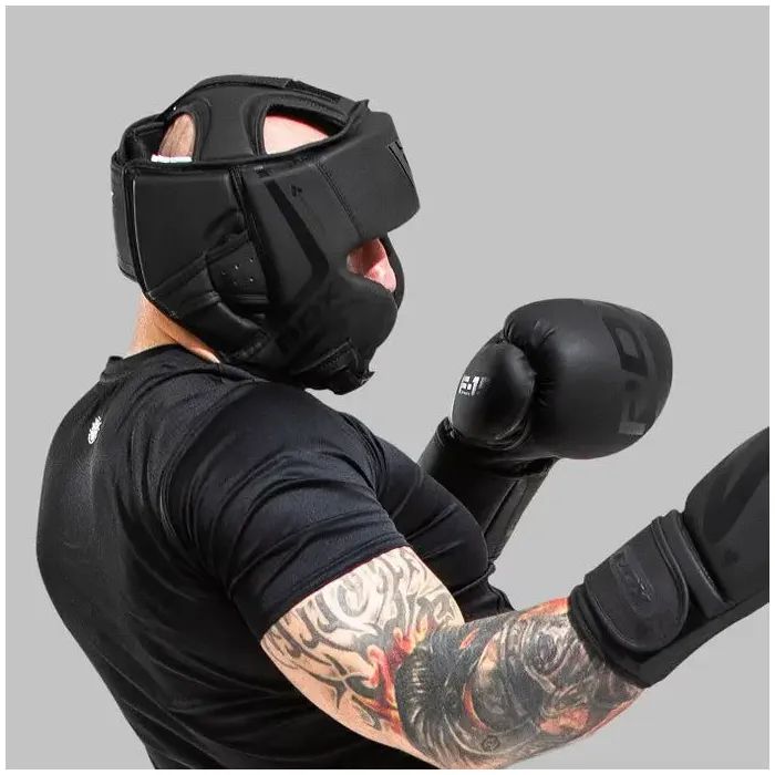 Боксерский шлем RDX T15 Noir Cheek Protector Matte Black XL (HGR-T15MB-XL) изображение 7