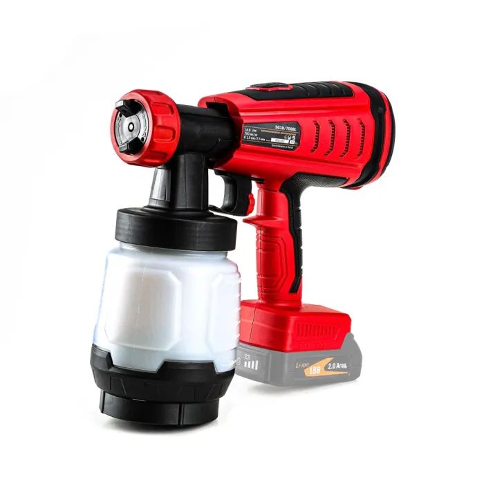 Фарбопульт GTM SG18/700BL, 18V, 700мл/хв, 800мл, 2 сопла-1,5 і 2,5мм (без АКБ та ЗП) (SG18/700BL) зображення 2
