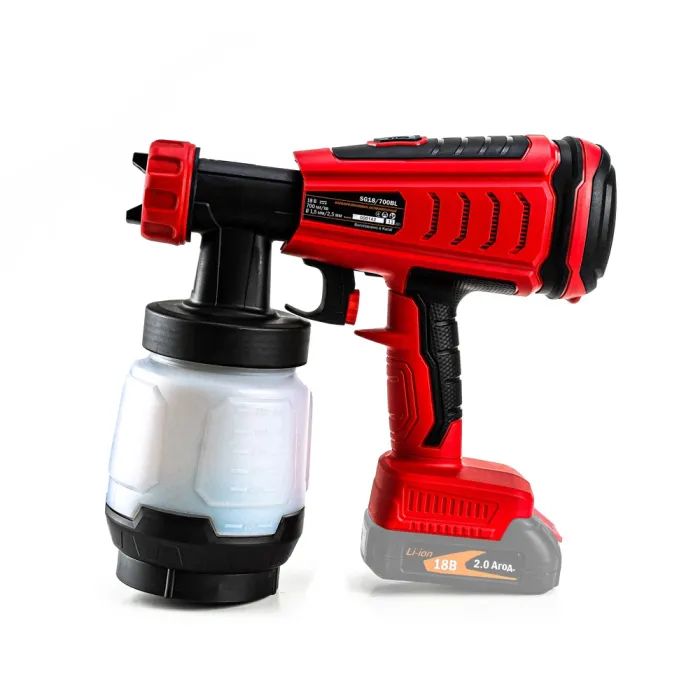 Фарбопульт GTM SG18/700BL, 18V, 700мл/хв, 800мл, 2 сопла-1,5 і 2,5мм (без АКБ та ЗП) (SG18/700BL) зображення 3