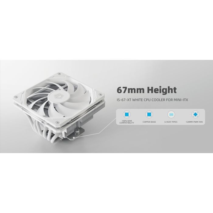 Кулер для процессора ID-Cooling IS-67-XT White изображение 9