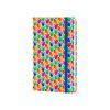 Книга записная Optima А5 Rainbow, твердая обложка текстиль, резинка, блок клетка (O27190-05)