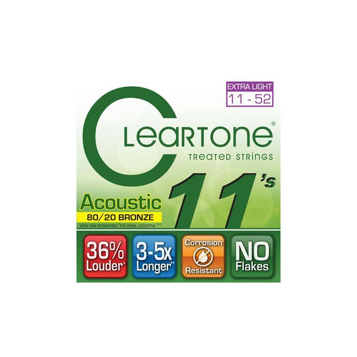 Струни для гітари Cleartone Acoustic 80/20 Bronze Ultra Light (11-52) (7611) зображення 3