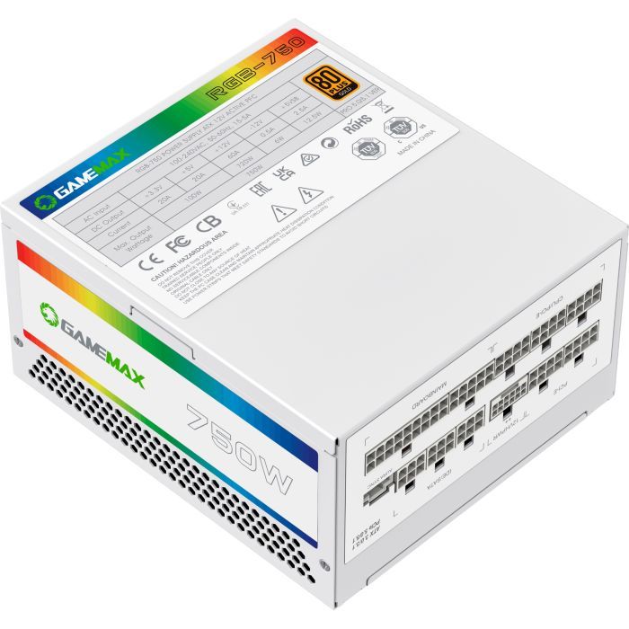 Блок питания Gamemax 750W (RGB 750 PRO WH (ATX3.0/3.1 PCI) изображение 5