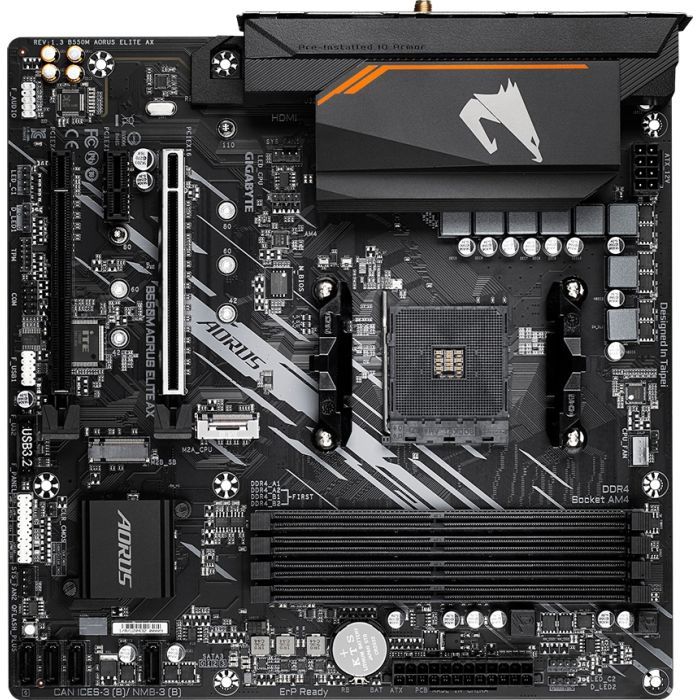 Материнська плата GIGABYTE B550M AORUS ELITE AX зображення 3