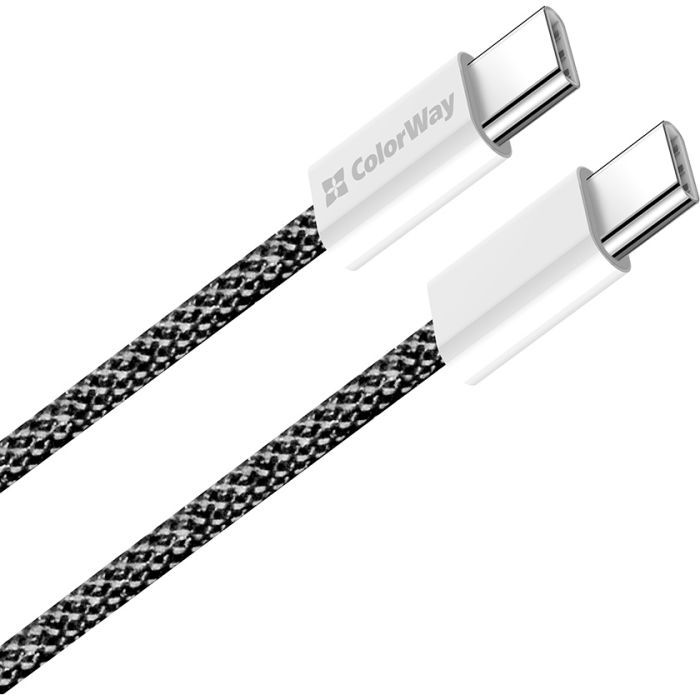Дата кабель USB-C to USB-C 1.0m 60W 3.0А black ColorWay (CW-CBPDCC061-BK) зображення 2