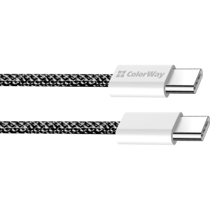 Дата кабель USB-C to USB-C 1.0m 60W 3.0А black ColorWay (CW-CBPDCC061-BK) зображення 3