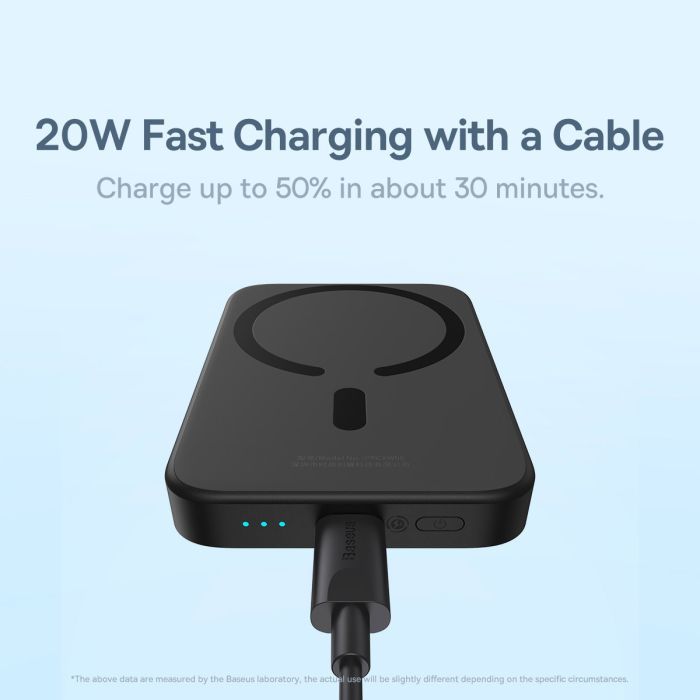 Батарея универсальная Baseus Wireless Magnetic Mini 10000mAh 20W, White (PPCX030002\PPCXM10) (P10022100212-00) изображение 11