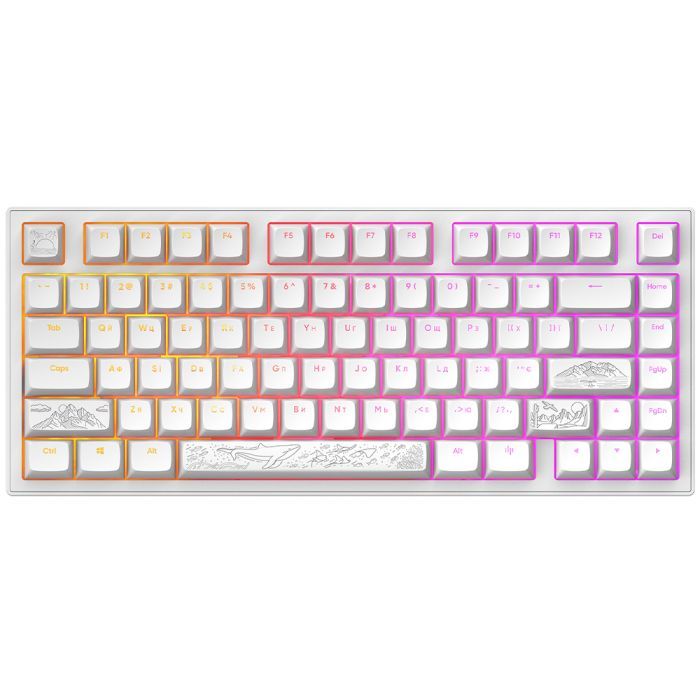 Клавіатура Dark Project ALU81 Terra Nostra PBT RGB Mech G3MS Moonstone White (DPKB_NOSTRA_81_ANSI_WHITE_UA) зображення 2