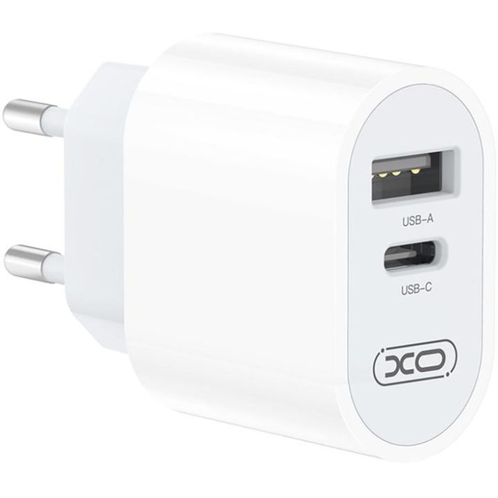 Зарядний пристрій XO L97 (1Type-C/1USB/2.4A) + USB - MicroUSB White (XO-L97-MC) зображення 3