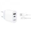 Зарядний пристрій XO L97 (1Type-C/1USB/2.4A) + USB - MicroUSB White (XO-L97-MC) зображення 5