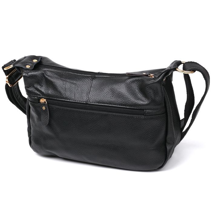 Сумка Vintage Кожаная женская Черная (20686) изображение 2